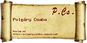 Polgáry Csaba névjegykártya